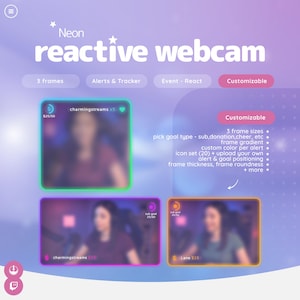 Reactive Twitch Webcam Overlay – Minimalist Design with Alerts & Goal Tracker image 5