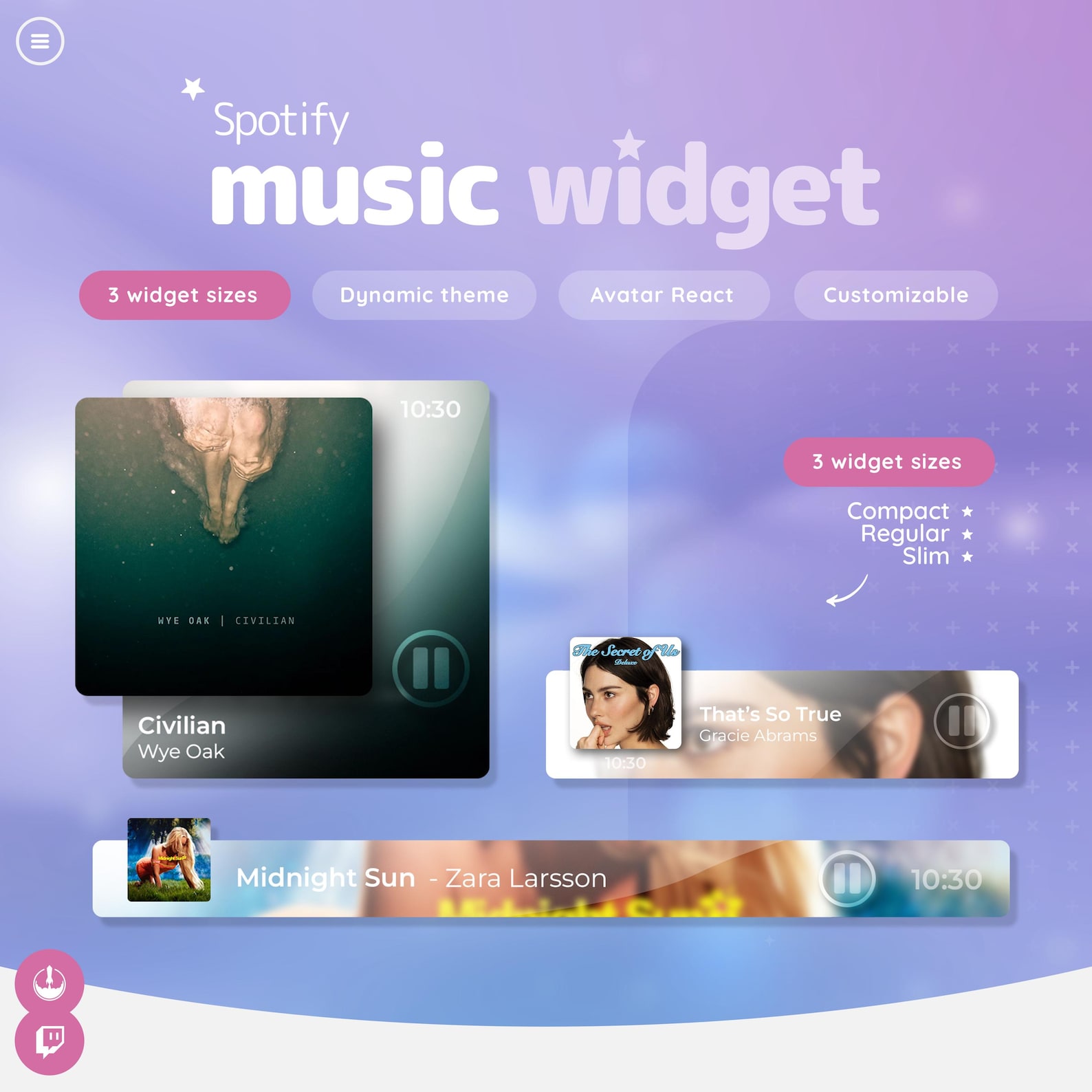 Spotify Music Widget for Streamers | Streamelements Modern Overlay ...