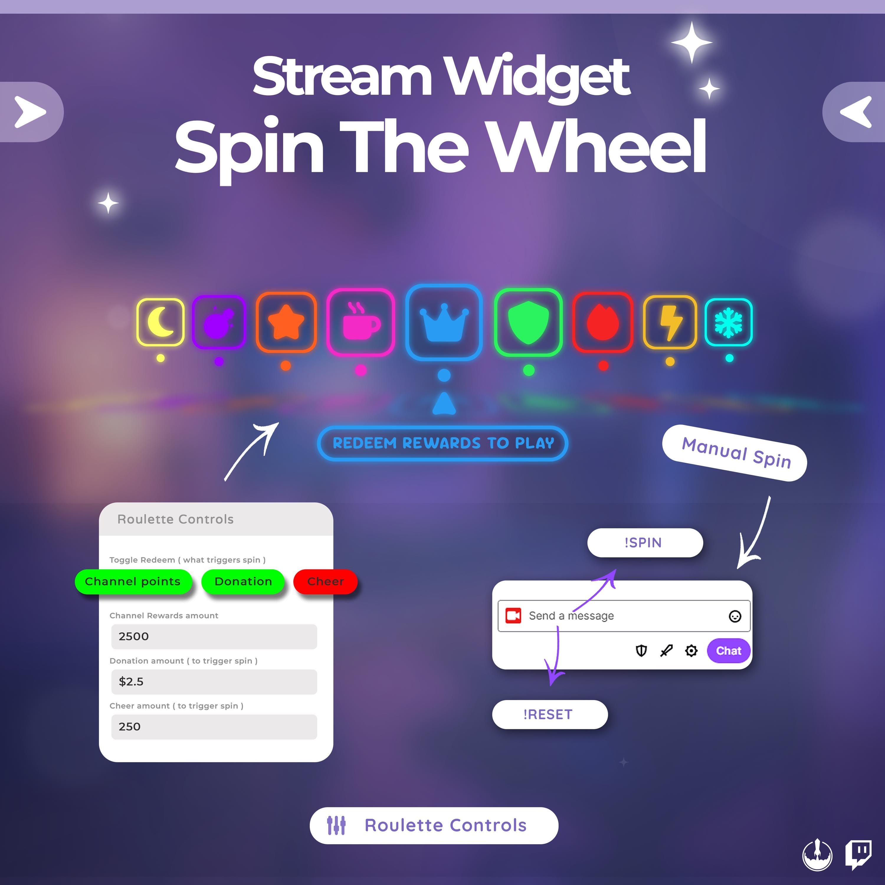 Spinning Wheel Widget – Neon Customizable Widget for Twitch ...