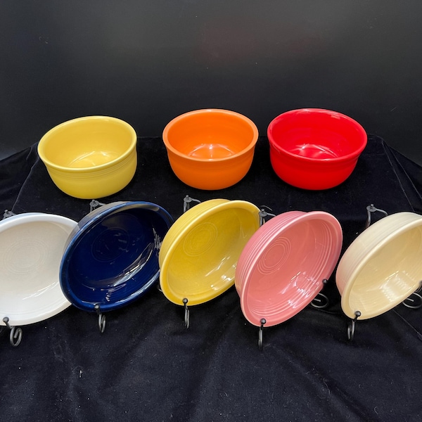 Fiesta ware cereal (14.25 oz) and gusto (28 oz) bowls. Vintage in great condition. FREE SHIPPING