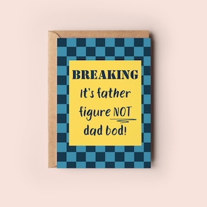 Père drôle figure pas papa Bod carte de vœux | Faire-part amusant, cadeau de fête des pères, anniversaire, lui, mari, papa, enveloppe incluse