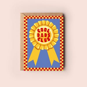 Carte de voeux drôle Cool Dads Club, badge papa numéro un, cadeau de fête des pères, récompense d'anniversaire, lui, mari, papa, enveloppe incluse