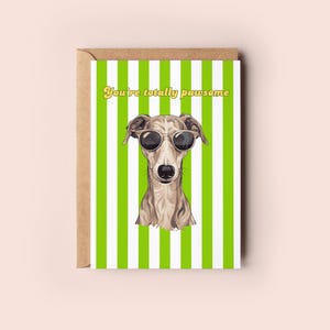 Carte de voeux de remerciement Whippet/lévriers italiens, Cadeau de félicitations pour chiens lévriers, Anniversaire amusant, Enveloppe incluse