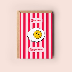 C'est amusant, vous êtes excellent, carte de vœux pour félicitations/merci | Oeuf smiley amusant pour anniversaire, enveloppe incluse