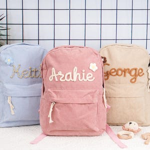 Custom Hand Embroidery  Schoolbag,Personalized Kids Backpack With Name,Toddler Book Bag,Children&#39;s Backpack,Kid Gift,Back to School