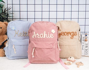 Personalisierter Handstickerei Kinderrucksack: Personalisierte Kleinkind-Buchtasche
