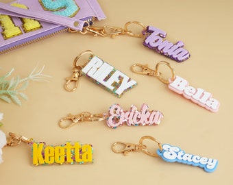 Personalized Acrylic Name Keychain: Custom Backpack Tag