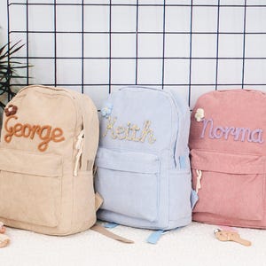 Personalized Kids Backpack With Name,Custom Hand Embroidery  Schoolbag,Toddler Book Bag,Children&#39;s Backpack,Kid Gift,Back to School