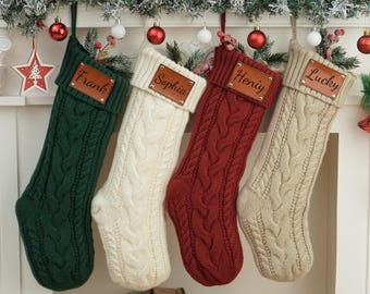 Personalized Knitted Christmas Stocking: Family Holiday Decor
