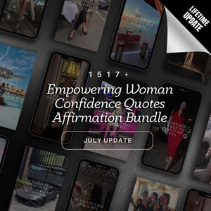 1517+ DFY Citações de Confiança para Mulheres Empoderadoras Afirmações Instagram Post Stories Vídeo Reels Pacote Modelo Editável Canva Luxo Garota Rica