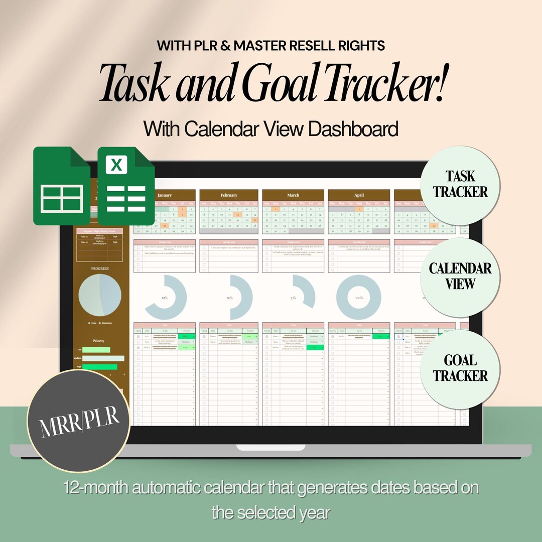 Scorecard Tasktracker Smart Task and Goal Tracker Spreadsheet With Calendar View Dashboard ...