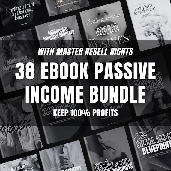 Passive Income Ebook Mega Bundle: Make Money Online With Master Resell Rights PLR Canva Templates Vault