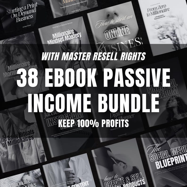 Passief inkomen e-boek megabundel: online geld verdienen met master-resellrechten PLR Canva Templates Vault afbeelding 1