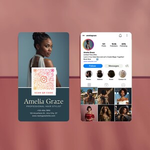 22 Modelos de cartão de visita para Instagram Design de beleza Artista Cabelo Unhas estilosas Lahes Bundle Collection com modelos Canva PLR MRR
