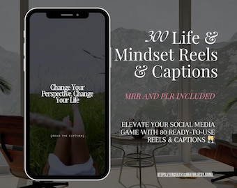 300 filmów i podpisów z motywem życiowego nastawienia: Szablony PLR Master Resell Right na Instagramie Canva (do pobrania natychmiast)