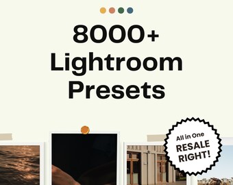 PLR MRR Resale Right Pakiet 8000+ presetów Lightroom — łatwa rebranding i odsprzedaż! Natychmiast przekształć swoje zdjęcia