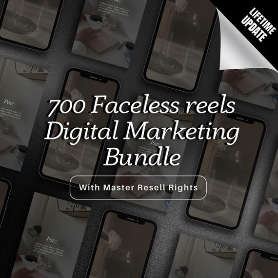 700 DFY PLR Vault Faceless Instagram Reels Captions: Marketing Content Canva Template (Digital Download)