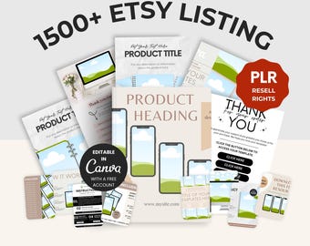 Über 1500 Etsy-Vorlagen im Bundle: Canva Mockups, Banner, Miniaturbilder (PLR Weiterverkaufsrechte, digitaler Download)