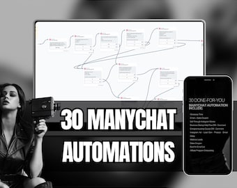 30 modèles d'automatisation ManyChat : marketing numérique avec droits de revente principaux DPP (téléchargement numérique)