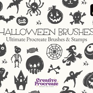 Procreate Halloween 27 Pinsel und Stempel, zeugen Muster, zeugen Cartoon, zeugen Halloween, zeugen Gekritzel, zeugen Silhouette