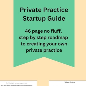 Private Practice Startup Guide for mental health professionals, therapy practice