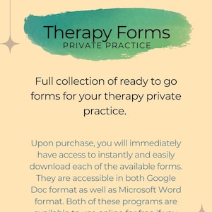 Therapy Private Practice Documents including Intake, Assessment, Release of Information, Insurance Opt-Out forms, Treatment Plan and more!