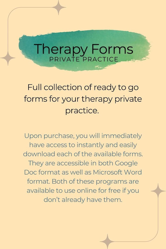 Therapy Private Practice Documents including Intake, Assessment, Release of Information, Insurance Opt-Out forms, Treatment Plan and more!