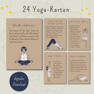 Yoga-Karten | 24 Yogaübungen | Meditation | tolle Geschenkidee | Achtsamkeit | Selbstfürsorge | digitaler Download
