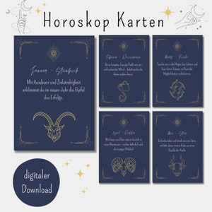 Horoskop Karten 2025 | 12 inspirierende Sprüche für jeden Monat | Sternzeichen | Geschenkidee | Weihnachten | Neujahr | Achtsamkeit