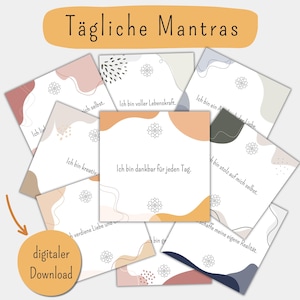 Mantras Diários | 30 cartas | afirmações positivas | Inspiração | Mantras para meditação e yoga | Atenção plena | positivo | ideia de presente