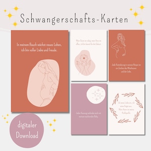 Schwangerschaftskarten | 20 Affirmationen | positive Gedanken | Geburtsvorbereitung | Geschenkidee | Achtsamkeit | werdende Mama