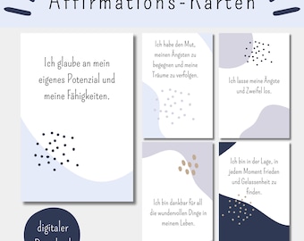 Affirmation Cards | 24 Cards | Self-Care | Great Gift Idea | Christmas | Relaxation and Peace | Mindfulness