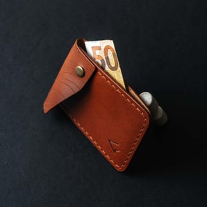 Minimalist Leather Card Wallet Pattern | Slim Snap Template (PDF/SVG)