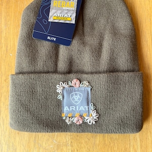 Hand Embroidered Logo Beanie: Floral Embellished Winter Hat