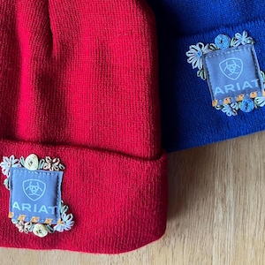 Hand Embroidered Floral Beanie: Cozy Winter Hat