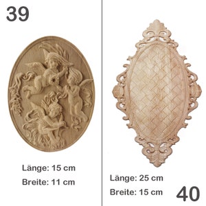 Holzverzierungen Ornament Möbelverzierungen Schnitzerei Holz Verzierungen für Möbel Deko Tür Schrank Schublade Ecke Retro Antik Stil 画像 8