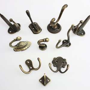 Pack of 5 Hooks Coat Hooks Retro Vintage Antique Style Wall Hooks