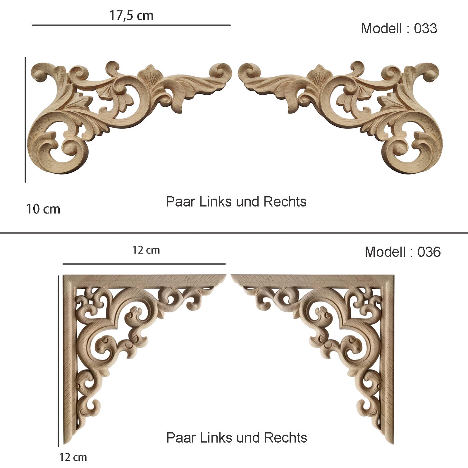 Holzverzierungen Ornamente Für Möbel - Antike Schnitzereien Für Türen & Schränke