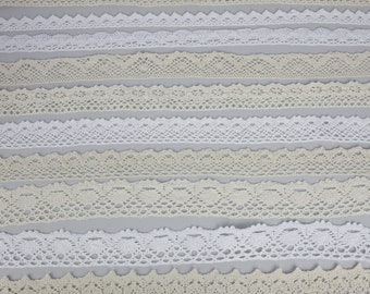 1 m lace ribbon (1 EUR/meter) cotton lace trim wedding white