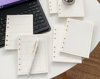 A6 Binder Ring Binder Inserts | 6 Holes | 6 Designs | Ring Binder | Budget Binder | Notebook | Journal | Planner | Refill