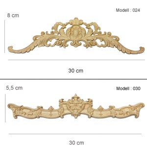 Holzverzierungen Ornament Möbelverzierungen Schnitzerei Holz Verzierungen für Möbel Deko Tür Schrank Schublade Ecke Retro Antik Stil Bild 3