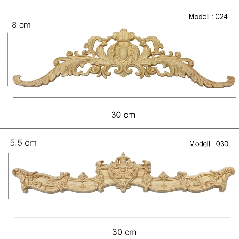 Holzverzierungen Ornament Möbelverzierungen Schnitzerei Holz Verzierungen für Möbel Deko Tür Schrank Schublade Ecke Retro Antik Stil Bild 3