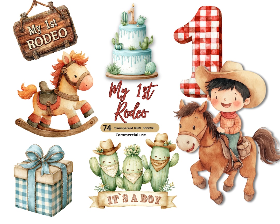 My First Rodeo Clipart PNG, Baby Cowboy & Western Rodeo Birthday ...