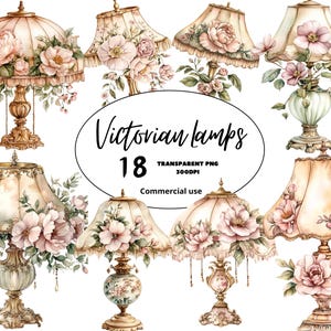 Aquarel Victoriaanse lamp clipart Toile de Jouy, bloemenlampen, antieke lamp, bruiloftsontwerp, digitale download, commercieel gebruik
