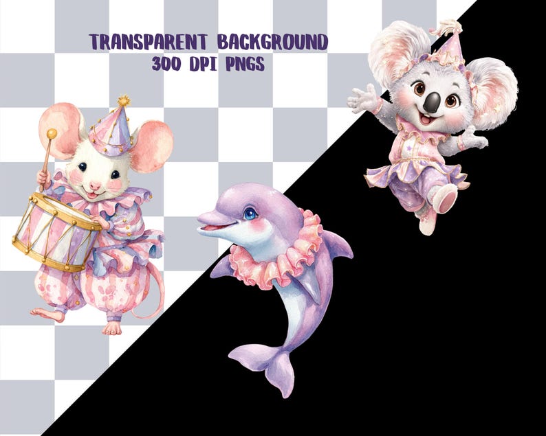 Pastel Circus Tent Clipart With Circus Animals, Whimsical Carnival PNG ...