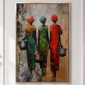 Colorful African Woman Painting Print On Canvas Abstract Masai Canvas Wall Art Stunning African Wall Decor African Culture Ethnic Decor