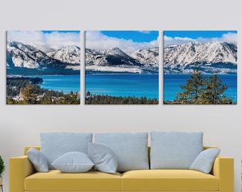 Lake Tahoe Canvas Print, Sierra Mountains Panoramic Wall Art