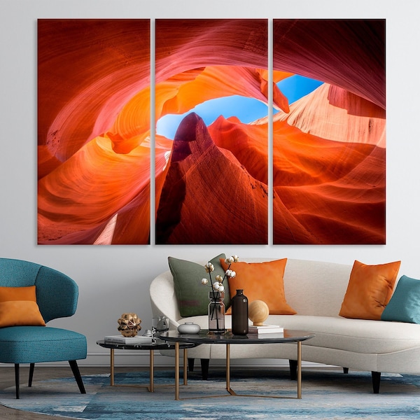 Antelope Canyon Natural Rock Formation Canvas Wall Art Bizarre Rocks Shapes Illuminated by a Magical Light Wall Art Decor Arizona Print