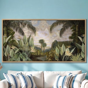 Tropical Jungle Canvas Print: Banana Leaf Wall Art, Lush Greenery Decor