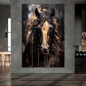 Beautiful animal horse canvas print Horse Painting Large Canvas Art Large Original Horse Oil Painting on Canvas Animal wall art abstract art